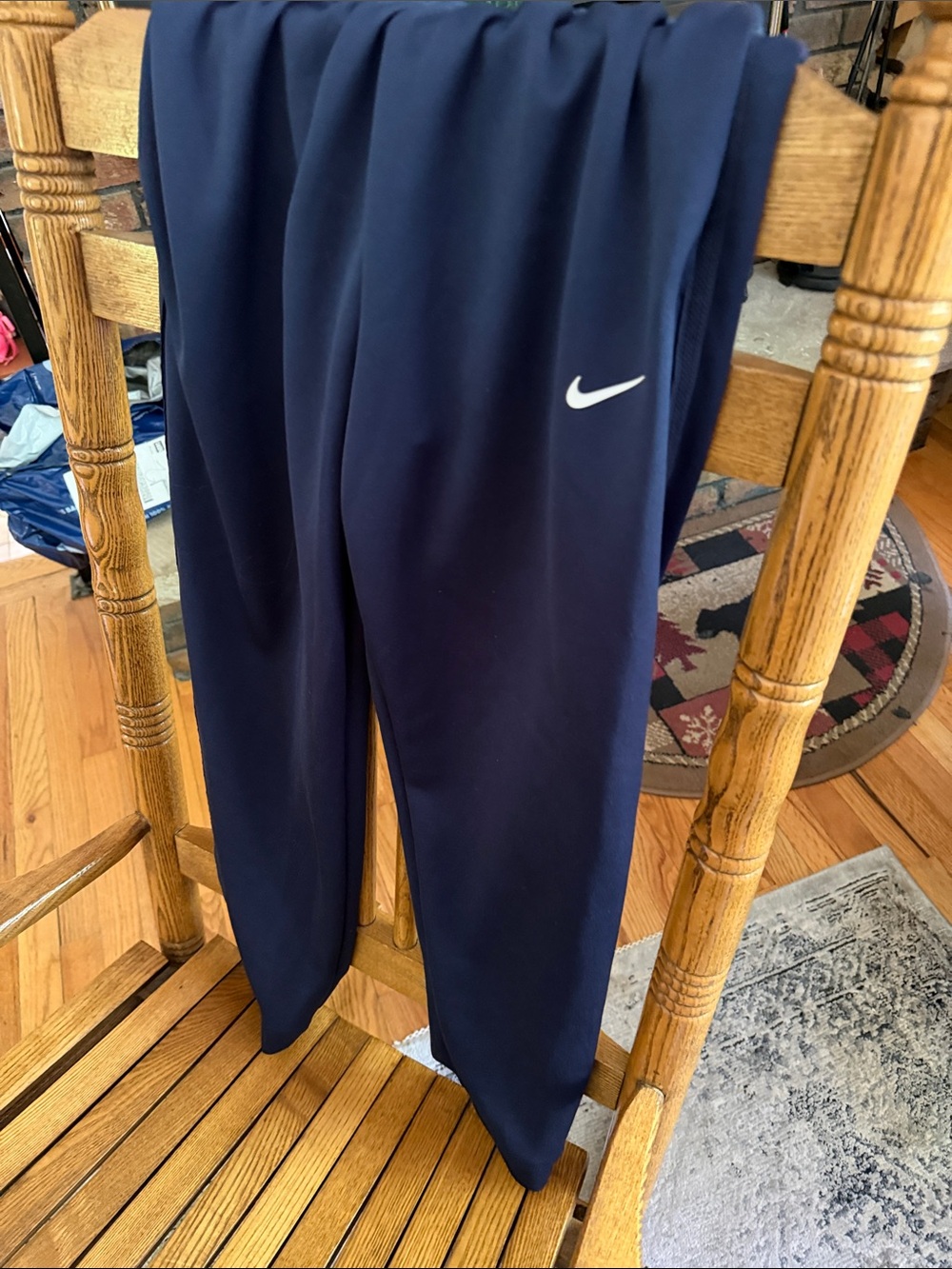 Nike Navy Athletic Pants with White Swoosh